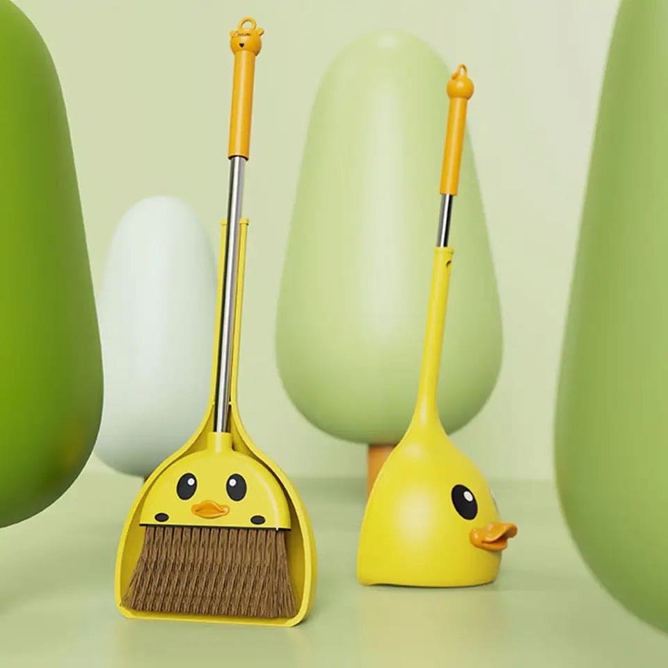 Yellow Duck Broom And Dustpan Set, Cartoon Toddler Broom Set, Plastic Standing for Little Housekeeping Helper, Cute Mini Broom with Dustpan, Kids Mini Sweeping Broom Set, Kids Play House Cleaning Toy, Multifunctional Broom And Shovel Yellow Duck Broom And Dustpan Set, Cartoon Toddler Broom Set, Plastic Standing for Little Housekeeping Helper, Cute Mini Broom with Dustpan, Kids Mini Sweeping Broom Set, Kids Play House Cleaning Toy, Multifunctional Broom And Shovel